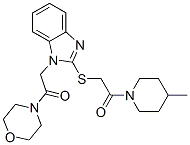 (9ci)-4-[[2-[[2-(4-甲基-1-哌啶基)-2-氧代乙基]硫代]-1H-苯并咪唑-1-基]乙酰基]-嗎啉結(jié)構(gòu)式_606110-61-6結(jié)構(gòu)式