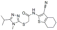 (9ci)-n-(3-氰基-4,5,6,7-四氫苯并[b]噻吩-2-基)-2-[[4-甲基-5-(1-甲基乙基)-4H-1,2,4-噻唑-3-基]硫代]-乙酰胺結(jié)構(gòu)式_606110-89-8結(jié)構(gòu)式