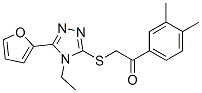 (9ci)-1-(3,4-二甲基苯基)-2-[[4-乙基-5-(2-呋喃)-4H-1,2,4-噻唑-3-基]硫代]-乙酮結(jié)構(gòu)式_606111-55-1結(jié)構(gòu)式