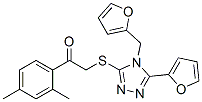 (9ci)-1-(2,4-二甲基苯基)-2-[[5-(2-呋喃)-4-(2-呋喃甲基)-4H-1,2,4-噻唑-3-基]硫代]-乙酮結構式_606111-83-5結構式