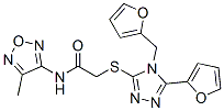 (9ci)-2-[[5-(2-呋喃)-4-(2-呋喃甲基)-4H-1,2,4-噻唑-3-基]硫代]-n-(4-甲基-1,2,5-噁二唑-3-基)-乙酰胺結(jié)構(gòu)式_606111-84-6結(jié)構(gòu)式