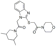 (9ci)-4-[[[1-[2-(3,5-二甲基-1-哌啶基)-2-氧代乙基]-1H-苯并咪唑-2-基]硫代]乙酰基]-嗎啉結(jié)構(gòu)式_606117-51-5結(jié)構(gòu)式