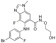 5-[(4-溴-2-氟苯基)氨基]-4-氟-N-(2-羥基乙氧基)-1-甲基-1H-苯并咪唑-6-甲酰胺結(jié)構(gòu)式_606143-89-9結(jié)構(gòu)式