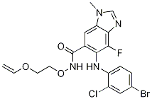 5-((4-溴-2-氯苯基)氨基)-4-氟-1-甲基-n-(2-(乙烯基氧基)乙氧基)-1H-苯并[d]咪唑-6-羧酰胺結(jié)構(gòu)式_606144-05-2結(jié)構(gòu)式