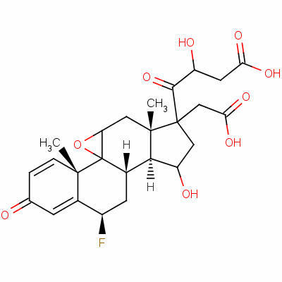 9beta,11beta-環(huán)氧-6beta-氟-17,21-二羥基孕甾-1,4-二烯-3,20-二酮 17,21-二(乙酸酯)結(jié)構(gòu)式_60864-45-1結(jié)構(gòu)式