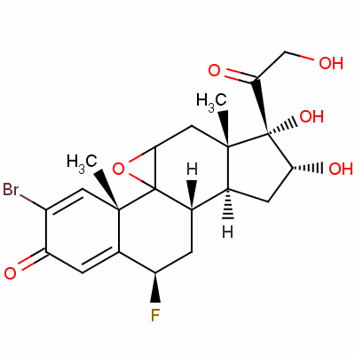 2-溴-9beta,11beta-環(huán)氧-6beta-氟-16alpha,17,21-三羥基孕甾-1,4-二烯-3,20-二酮結(jié)構(gòu)式_60864-70-2結(jié)構(gòu)式