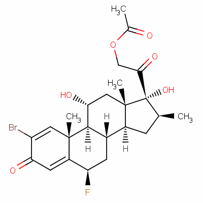 2-溴-6beta-氟-11alpha,17,21-三羥基-16beta-甲基孕甾-1,4-二烯-3,20-二酮 21-乙酸酯結(jié)構(gòu)式_60864-74-6結(jié)構(gòu)式