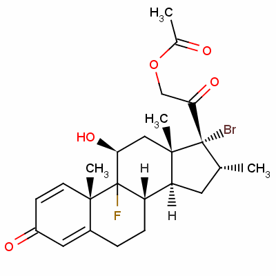 17-溴-9-氟-11beta,21-二羥基-16alpha-甲基孕甾-1,4-二烯-3,20-二酮 21-乙酸酯結(jié)構(gòu)式_61339-35-3結(jié)構(gòu)式