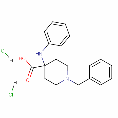 1-Benzyl-4-(phenylamino)piperidine-4-carboxylic acid dihydrochloride Structure,61379-86-0Structure