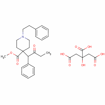 4-(Methoxycarbonyl)-1-phenethyl-4-(n-phenylpropionylamino)piperidinium dihydrogen citrate Structure,61380-27-6Structure