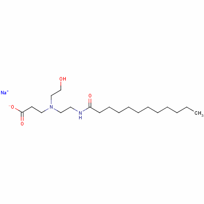 Sodium n-(2-hydroxyethyl)-n-[2-[(1-oxododecyl)amino]ethyl]-beta-alaninate Structure,61901-01-7Structure