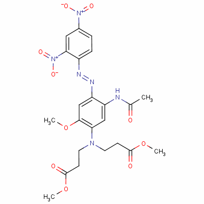 N-[5-(乙酰氨基)-4-[(2,4-二硝基苯基)偶氮]-2-甲氧基苯基]-N-(3-甲氧基-3-氧代丙基)-beta-丙氨酸甲酯結(jié)構(gòu)式_62072-81-5結(jié)構(gòu)式