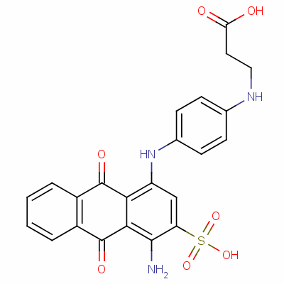 N-[4-[(4-amino-9,10-dihydro-9,10-dioxo-3-sulphoanthracen-1-yl)amino]phenyl]-beta-alanine Structure,62155-80-0Structure