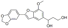 (-)-1-[2-(1,3-苯并二氧雜環(huán)戊烯l-5-基)-7-甲氧基苯并呋喃-5-基]-1,3-丙二醇結(jié)構(gòu)式_62306-72-3結(jié)構(gòu)式