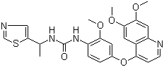 N-[4-[(6,7-Dimethoxy-4-quinolinyl)oxy]-2-methoxyphenyl]-N-[1-(2-thiazolyl)ethyl]urea Structure,623142-96-1Structure