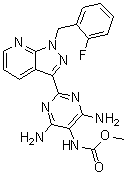 N-[4,6-二氨基-2-[1-[(2-氟苯基)甲基]-1H-吡唑并[3,4-b]吡啶-3-基]-5-嘧啶]-氨基甲酸甲酯結(jié)構(gòu)式_625115-52-8結(jié)構(gòu)式