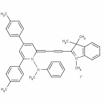 1,3,3-三甲基-2-[3-[1-甲基苯胺基-4,6-二-P-甲苯基-1H-吡啶-2-亞基]丙-1-烯基]-3H-吲哚鎓碘化物結構式_62609-83-0結構式