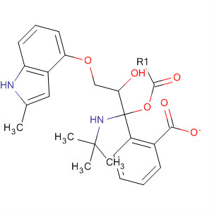 (S)-1-[(1,1-二甲基乙基)氨基]-3-[(2-甲基-1H-吲哚-4-基)氧基]-2-丙醇苯甲酸(酯)結(jié)構(gòu)式_62697-41-0結(jié)構(gòu)式