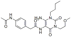  4-(乙?；被?-n-[6-氨基-1-丁基-1,2,3,4-四氫-3-(2-甲氧基乙基)-2,4-二氧代-5-嘧啶]-苯乙酰胺結(jié)構(gòu)式_628279-21-0結(jié)構(gòu)式