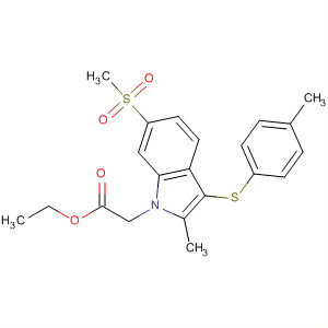 2-(3-(4-氯苯基硫代)-2-甲基-6-(甲基磺?；?-1H-吲哚-1-基)乙酸乙酯結(jié)構(gòu)式_628736-37-8結(jié)構(gòu)式