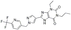 3-乙基-3,7-二氫-1-丙基-8-[1-[[6-(三氟甲基)-3-吡啶]甲基]-1H-吡唑-4-基]-1H-嘌呤-2,6-二酮結構式_631914-03-9結構式