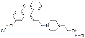 4-[3-(2-Chloro-9H-thioxanthen-9-ylidene)propyl]piperazine-1-ethanol dihydrochloride Structure,633-59-0Structure