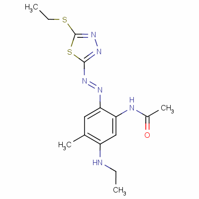 N-[5-(ethylamino)-2-[[5-(ethylthio)-1,3,4-thiadiazol-2-yl ]azo]-4-methylphenyl ]acetamide Structure,63467-24-3Structure