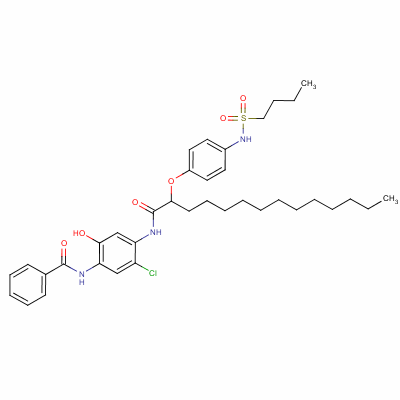 N-[4-[[2-[4-[(丁基磺?；?氨基]苯氧基]-1-氧代十四基]氨基]-5-氯-2-羥基苯基]苯甲酰胺結(jié)構(gòu)式_63573-38-6結(jié)構(gòu)式