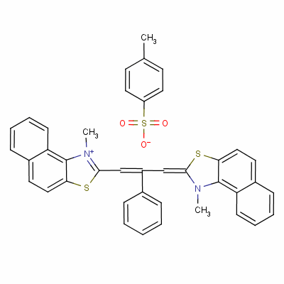 1-Methyl-2-[3-(1-methylnaphtho[1,2-d]thiazol-2(1h)-ylidene)-2-phenyl-1-propenyl]naphtho[1,2-d]thiazolium toluene-p-sulphonate Structure,63665-81-6Structure