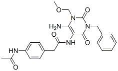  4-(乙?；被?-n-[6-氨基-1,2,3,4-四氫-1-(甲氧基甲基)-2,4-二氧代-3-(苯基甲基)-5-嘧啶]-苯乙酰胺結構式_637334-93-1結構式