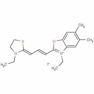 3-Ethyl-2-[3-(3-ethyl-2-thiazolidinylidene)-1-propenyl]-5,6-dimethyl-benzoxazolium iodide Structure,63870-31-5Structure