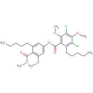 3,5-Dichloro-2,4-dimethoxy-6-pentylbenzoic acid 3-methoxy-4-(methoxycarbonyl)-5-pentylphenyl ester Structure,64185-28-0Structure