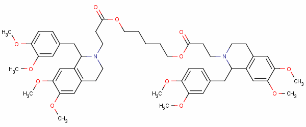 1,5-戊烷二基二[1-[(3,4-二甲氧基苯基)甲基]-3,4-二氫-6,7-二甲氧基-1H-異喹啉-2-丙酸酯]結構式_64228-77-9結構式