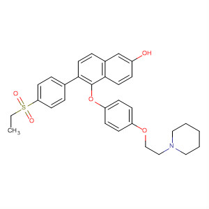 6-(4-乙烷磺?；?苯基)-5-[4-(2-哌啶-1-基-乙氧基)-苯氧基]-萘-2-醇結(jié)構(gòu)式_648904-79-4結(jié)構(gòu)式