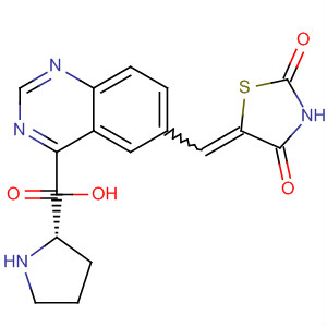 (S,e)-1-(6-((2,4-二氧代噻唑啉-5-基)甲基)喹唑啉-4-基)吡咯烷-2-羧酸結(jié)構(gòu)式_648915-80-4結(jié)構(gòu)式