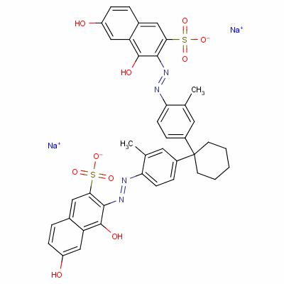 2-Naphthalenesulfonic acid, 3,3-[cyclohexylidenebis[ (2-methyl-4,1-phenylene)azo]]bis[4,6-dihydroxy-, disodium salt Structure,6507-79-5Structure