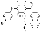 6-溴-ALPHA-[2-(二甲基氨基)乙基]-2-甲氧基-ALPHA-1-萘基-BETA-苯基-3-喹啉乙醇結(jié)構(gòu)式_654655-80-8結(jié)構(gòu)式