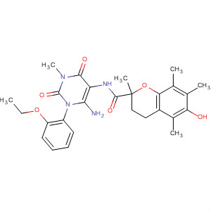  n-[6-氨基-1-(2-乙氧基苯基)-1,2,3,4-四氫-3-甲基-2,4-二氧代-5-嘧啶]-3,4-二氫-6-羥基-2,5,7,8-2H-1-苯并吡喃-2-羧酰胺結(jié)構(gòu)式_658061-90-6結(jié)構(gòu)式