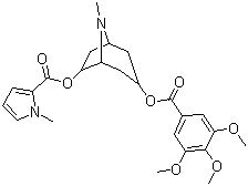 (1S,3R,5R,7R)-8-甲基-3-(3,4,5-三甲氧基苯甲酰)氧基-8-氮雜雙環(huán)[3.2.1]辛烷-7-基 1-甲基吡咯-2-甲酸酯結(jié)構(gòu)式_65862-78-4結(jié)構(gòu)式