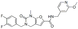 3-[(3,4-二氟苯基)甲基]-1,2,3,4-四氫-n-[(2-甲氧基-4-吡啶)甲基]-1-甲基-2-氧代-呋喃并[2,3-d]嘧啶-6-羧酰胺結(jié)構(gòu)式_660819-04-5結(jié)構(gòu)式