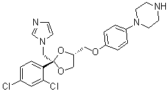 Cis-1-[4-[[2-(2,4-dichlorophenyl)-2-(1h-imidazol-1-ylmethyl)-1,3-dioxolan-4-yl]methoxy]phenyl]piperazine Structure,67914-61-8Structure