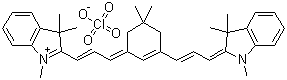 2-((E)-3-(5,5-二甲基-3-[(e)-3-(1,3,3-三甲基-1,3-二氫-2H-吲哚-2-基)-1-丙烯基]-2-環(huán)己烯-1-基)-1-丙烯基)-1,3,3-三甲基-3H-吲哚高氯酸鹽結(jié)構(gòu)式_68339-63-9結(jié)構(gòu)式