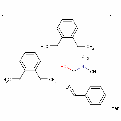 乙基乙烯基苯, 苯乙烯, 二乙烯基苯聚合物 N,N,N-三甲基甲銨氫氧化物結構式_69011-18-3結構式