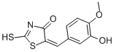 (5E)-5-(3-Hydroxy-4-methoxybenzylidene)-2-mercapto-1,3-thiazol-4(5H)-oneStructure,69505-47-1Structure (5E)-5-(3-Hydroxy-4-methoxybenzylidene)-2-mercapto-1,3-thiazol-4(5H)-one Structure,69505-47-1Structure