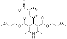 Nimodipine   related  compound  b  (50 mg) (bis(2-methoxyethyl) 2,6-dimethyl-4-(3-nitrophe-nyl)-1,4-dihydropyridine-3,5-dicarboxylate) (as) Structure,70172-96-2Structure