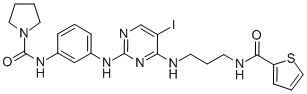 1-Pyrrolidinecarboxamide, N-[3-[[5-iodo-4-[[3-[(2-thienylcarbonyl)amino]propyl]amino]-2-pyrimidinyl]amino]phenyl]- Structure,702675-74-9Structure