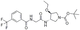 (3S,4s)-叔丁基-3-乙氧基-4-(2-(3-(三氟甲基)苯酰胺)乙酰氨基)吡咯烷-1-羧酸結構式_708273-41-0結構式