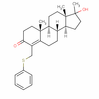 (17Beta)-17-hydroxy-17-methyl-4-[(phenylsulfanyl)methyl]androst-4-en-3-one Structure,71507-77-2Structure