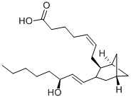 9Alpha,11alpha-methylene-15s-hydroxy-11alpha-deoxy-11alpha-methylene-thromba-5z,13e-dien-1-oic acid Structure,74034-56-3Structure