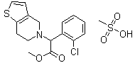 (S)-甲基2-(2-氯苯基)-2-(6,7-二氫噻吩并[3,2-c]吡啶-5(4H)-基)乙酸酯甲烷磺酸鹽結(jié)構(gòu)式_744256-72-2結(jié)構(gòu)式